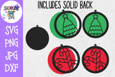 Circle Christmas Earring SVG Template - Earring SVG